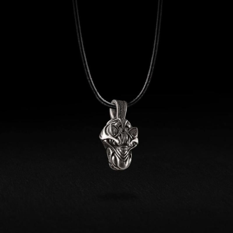 vkngjewelry Pendant Wolf Fenrir Silver Head Necklace