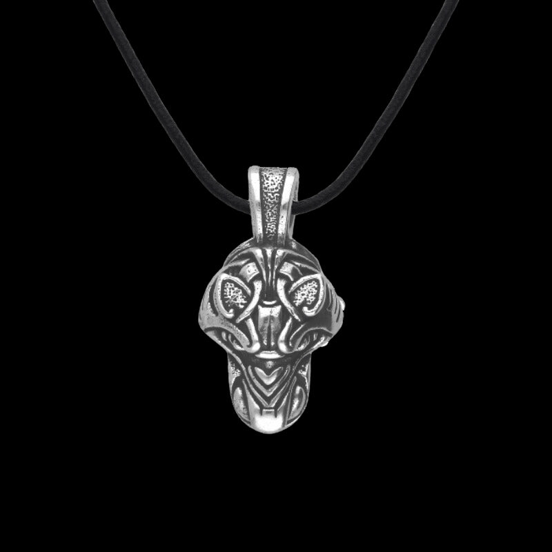 vkngjewelry Pendant Handcrafted Wolf Fenrir Silver Head Necklace