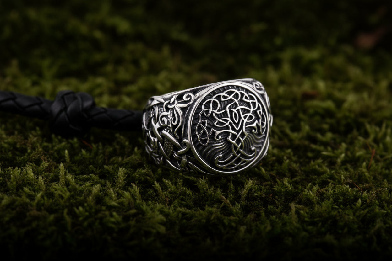 vkngjewelry Ring Handcrafted Yggdrasil Mammen Style Sterling Silver