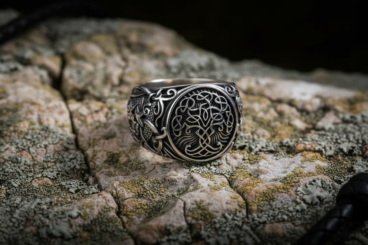 vkngjewelry Ring Handcrafted Yggdrasil Mammen Style Sterling Silver