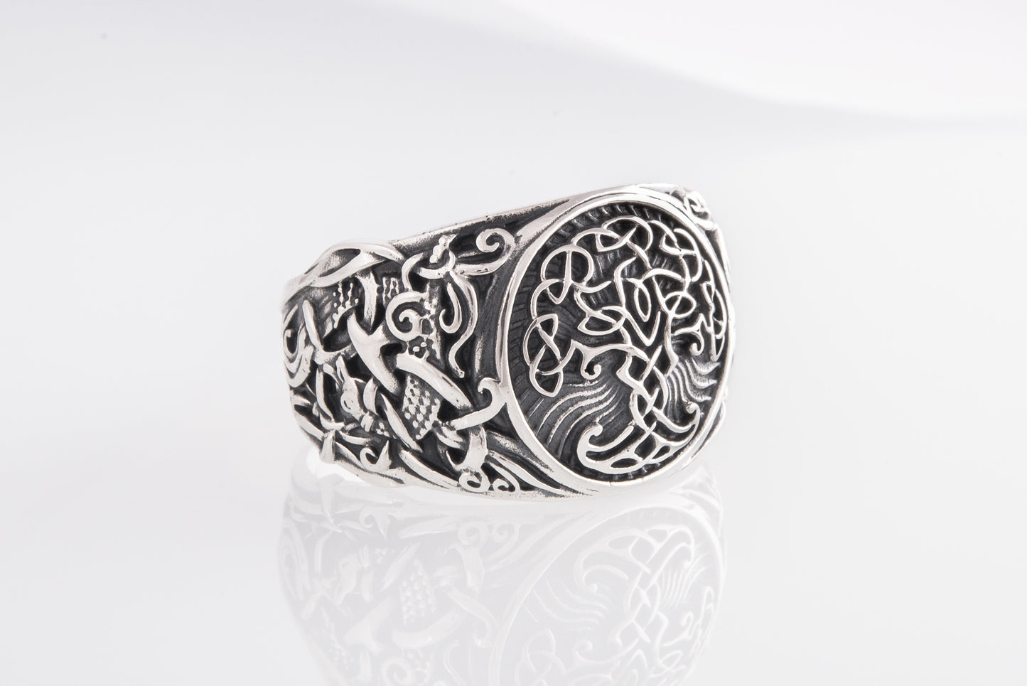 vkngjewelry Ring Handcrafted Yggdrasil Mammen Style Sterling Silver