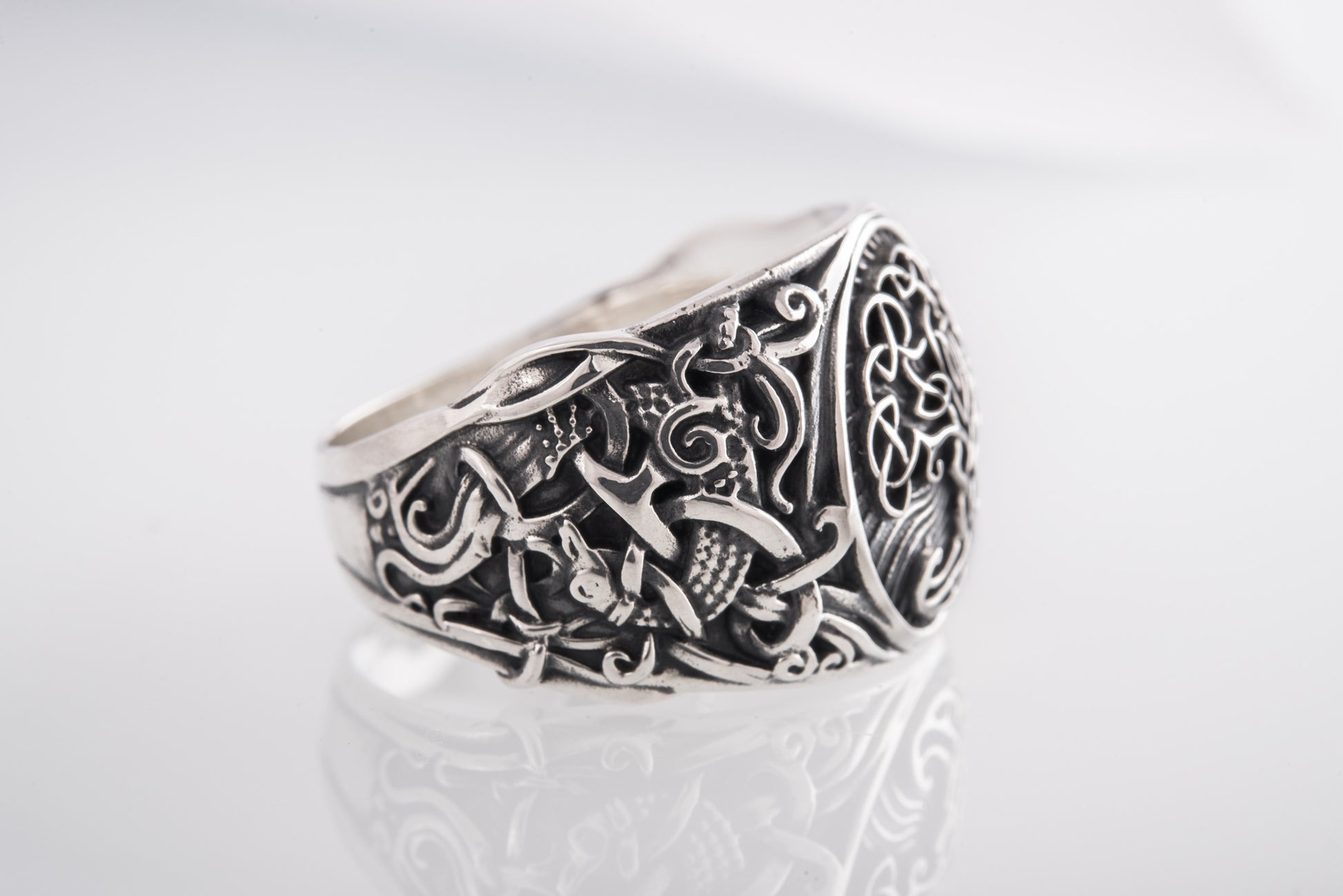 vkngjewelry Ring Handcrafted Yggdrasil Mammen Style Sterling Silver