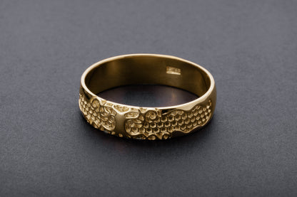 vkngjewelry Ring Handcrafted Yggdrasil Symbol Gold Ring