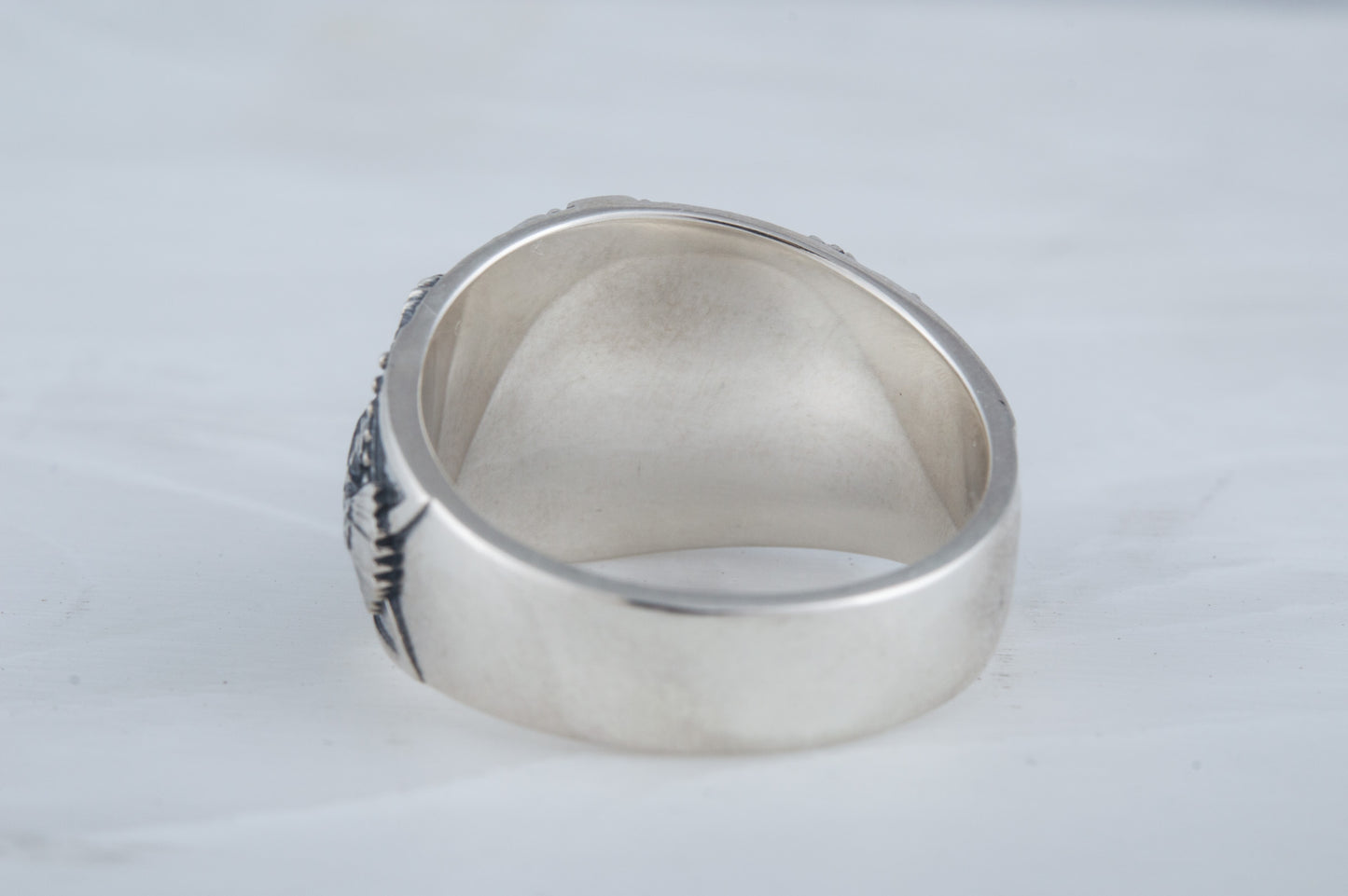 vkngjewelry Ring Handcrafted Yggdrasil Symbol Raven Sterling Silver Ring