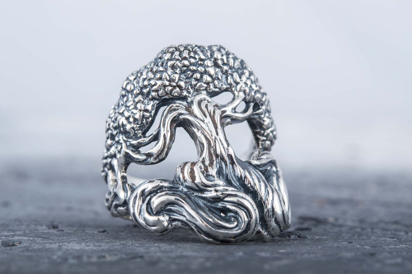 vkngjewelry Ring Handcrafted Yggdrasil World Tree Sterling Silver Ring