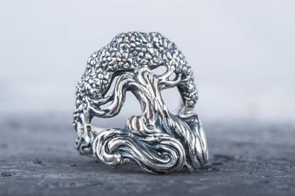 vkngjewelry Ring Handcrafted Yggdrasil World Tree Sterling Silver Ring