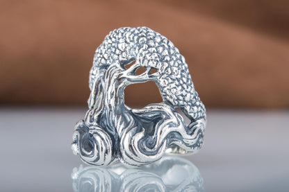 vkngjewelry Ring Handcrafted Yggdrasil World Tree Sterling Silver Ring