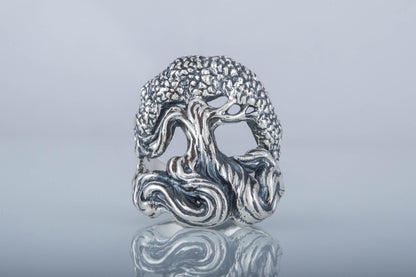 vkngjewelry Ring Handcrafted Yggdrasil World Tree Sterling Silver Ring