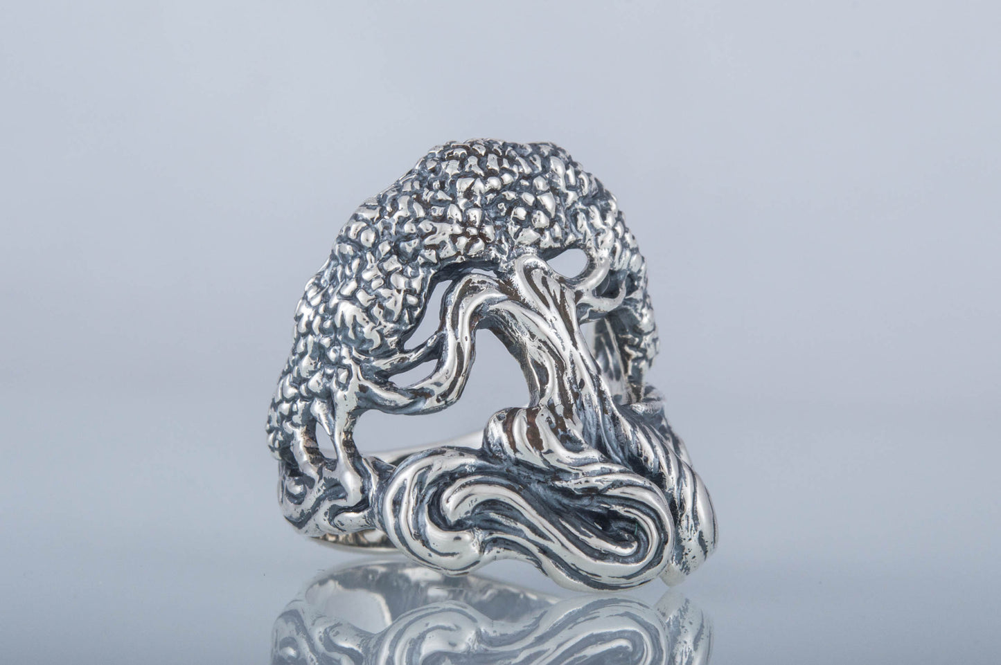 vkngjewelry Ring Handcrafted Yggdrasil World Tree Sterling Silver Ring