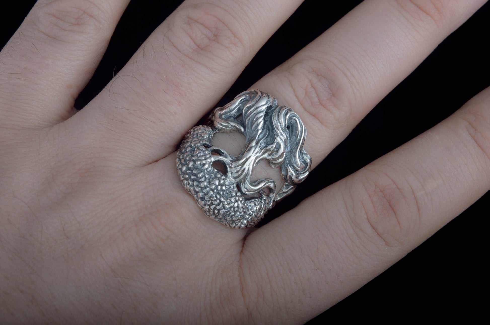 vkngjewelry Ring Handcrafted Yggdrasil World Tree Sterling Silver Ring