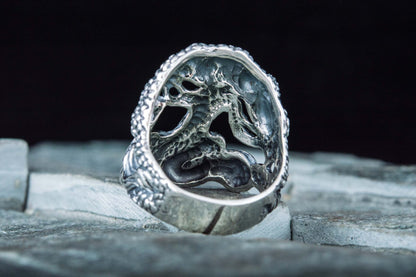 vkngjewelry Ring Handcrafted Yggdrasil World Tree Sterling Silver Ring