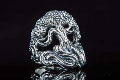 vkngjewelry Ring Handcrafted Yggdrasil World Tree Sterling Silver Ring