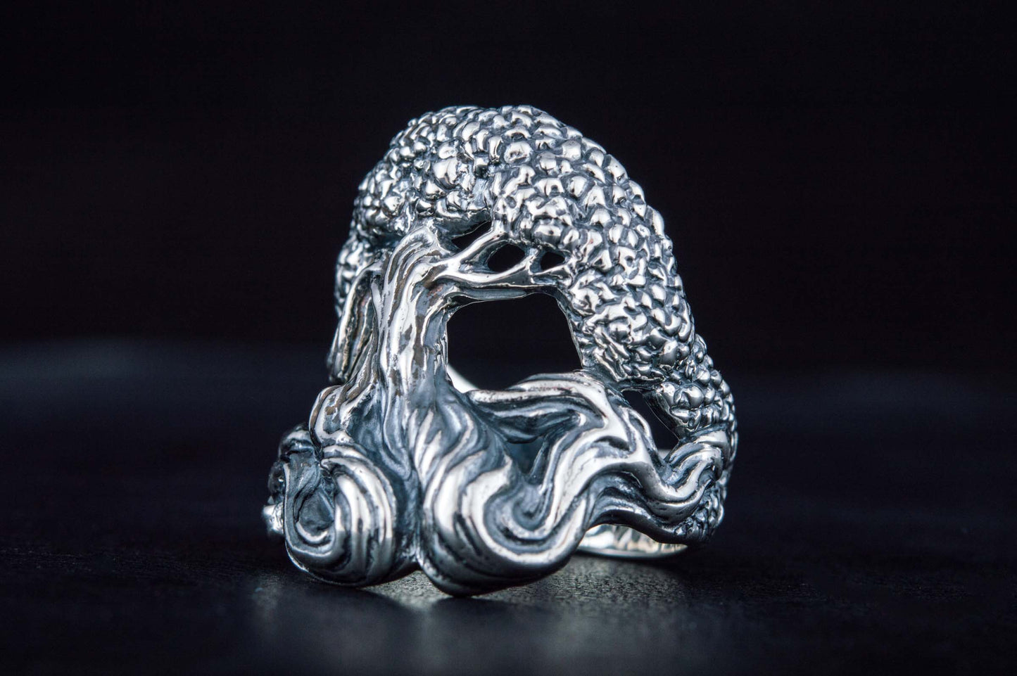 vkngjewelry Ring Handcrafted Yggdrasil World Tree Sterling Silver Ring