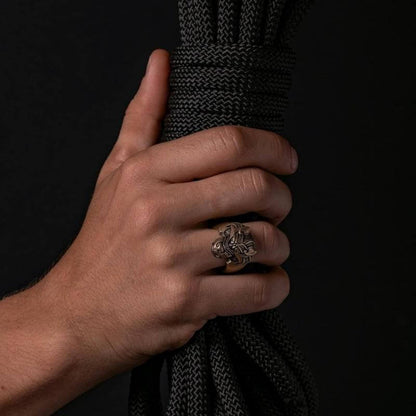 vkngjewelry Bagues Handcrafted Fenrir Wolf Bronze Ring